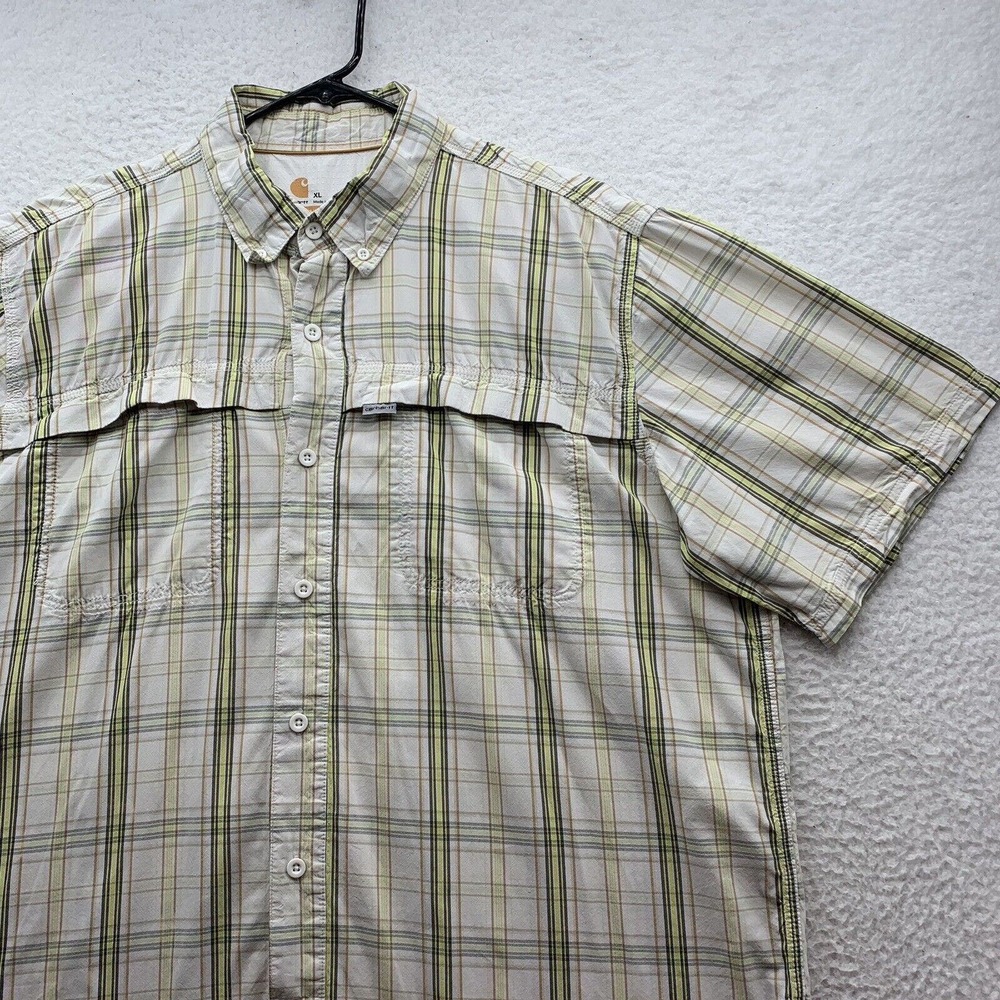 Carhartt Force Button Up Shirt Mens XL X-Large Relaxed Fit Plaid Workwear 101963 - Picture 3 of 15